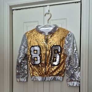 Kids Sequin Jacket - Gold and Silver